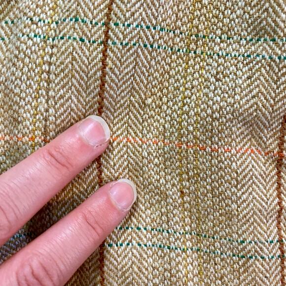 Fossil Tan Plaid Wool Blend Tweed Mini Skirt Womens 4 - Picture 13 of 15